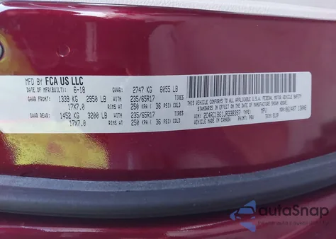 2018 Chrysler Pacifica Touring L from USA, damaged, VIN 2C4RC1BG1JR338397